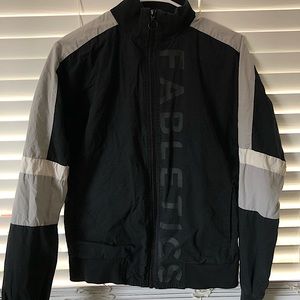 Fabletics thin track material black jacket